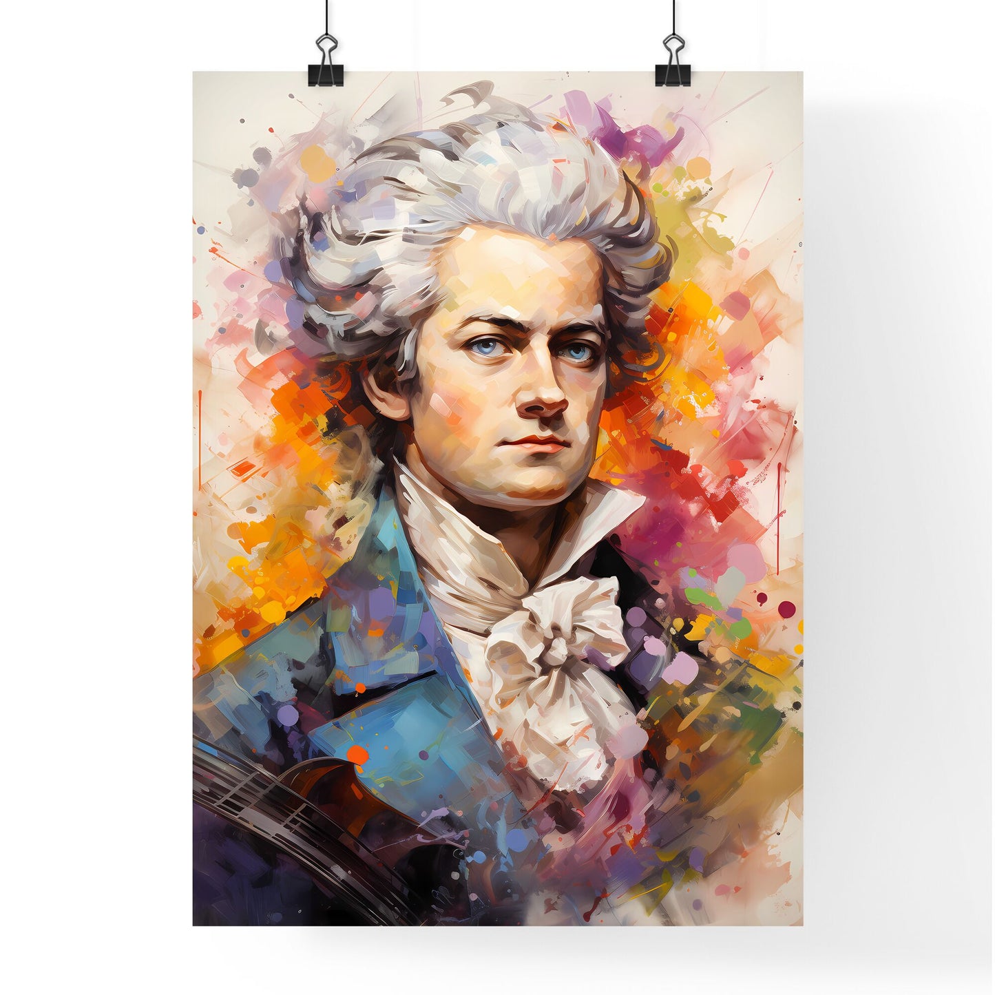 Wolfgang Amadeus Mozart - A Painting Of A Man With A Violin Default Title