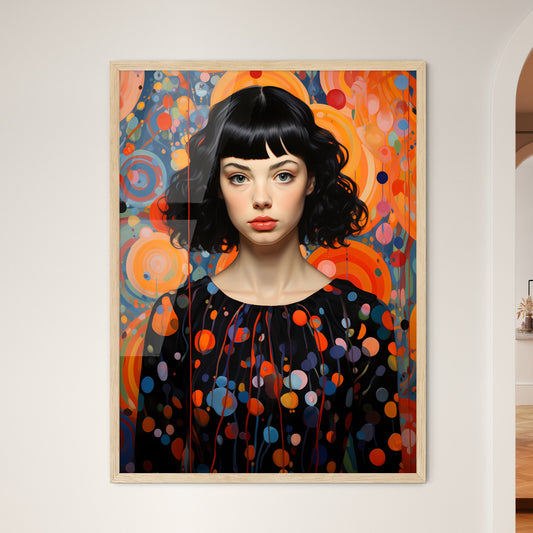Yayoi Kusama Japanese Contemporary Artist - A Woman With Black Hair And A Colorful Background Default Title