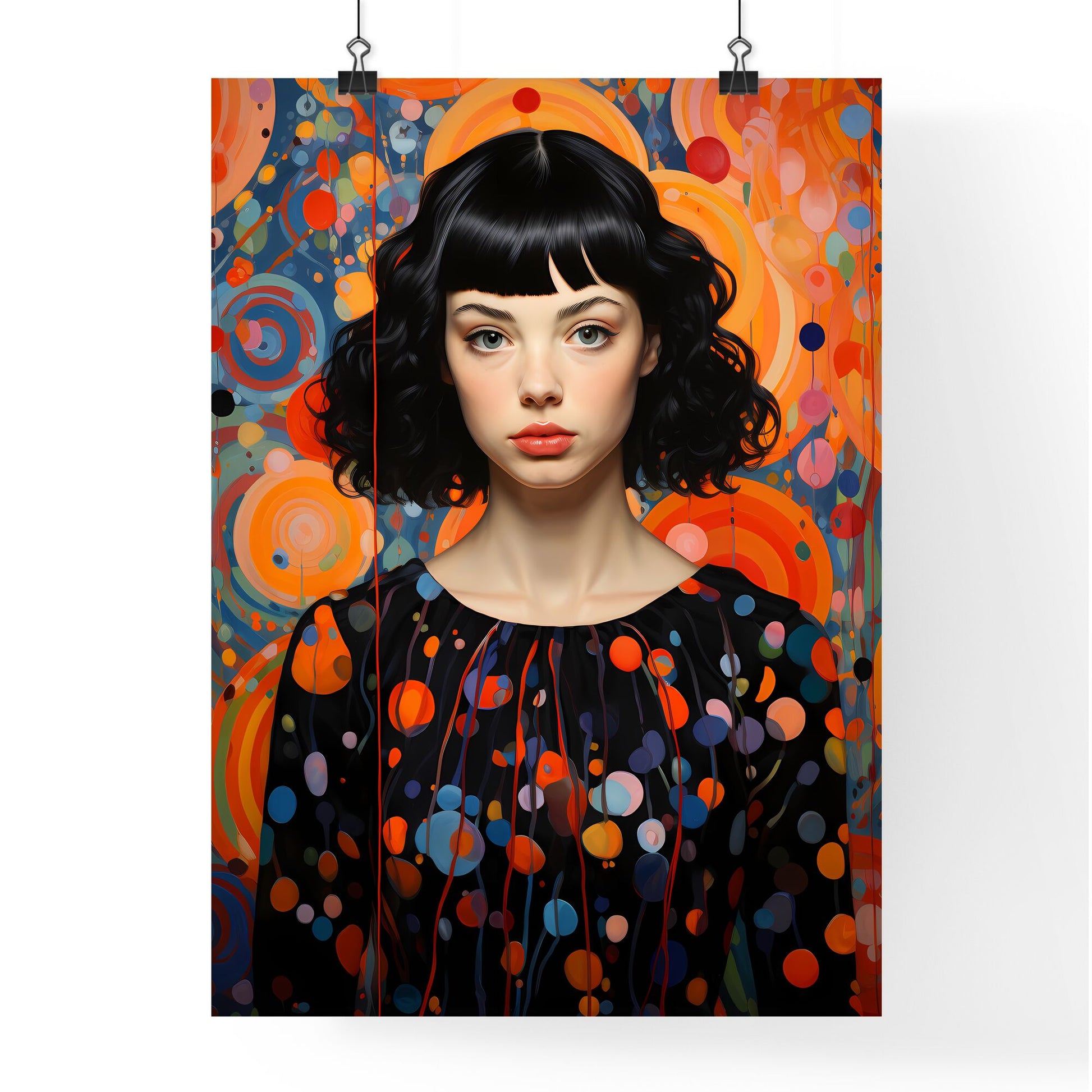 Yayoi Kusama Japanese Contemporary Artist - A Woman With Black Hair And A Colorful Background Default Title