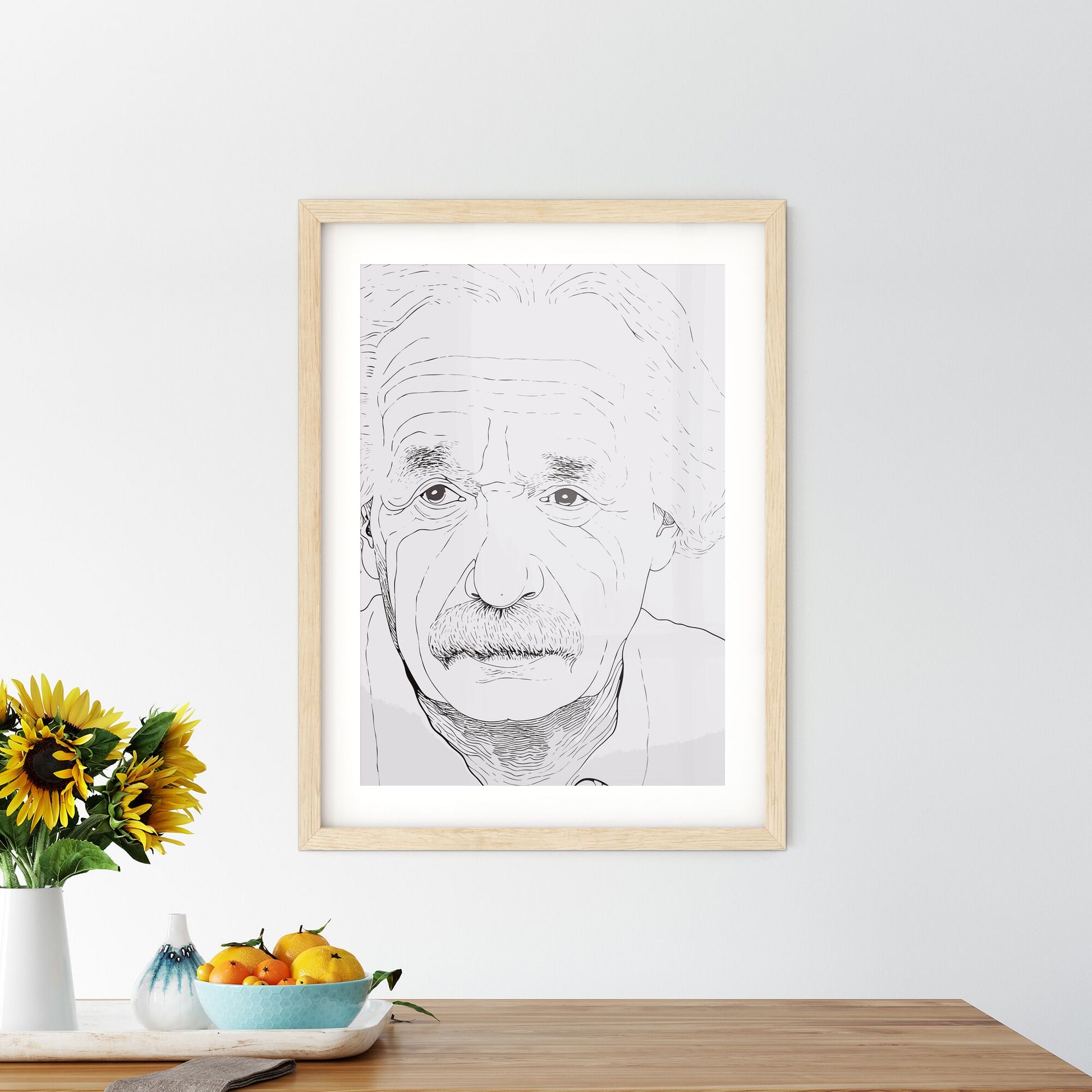 Portrait Of Albert Einstein - A Drawing Of A Man With A Mustache Default Title