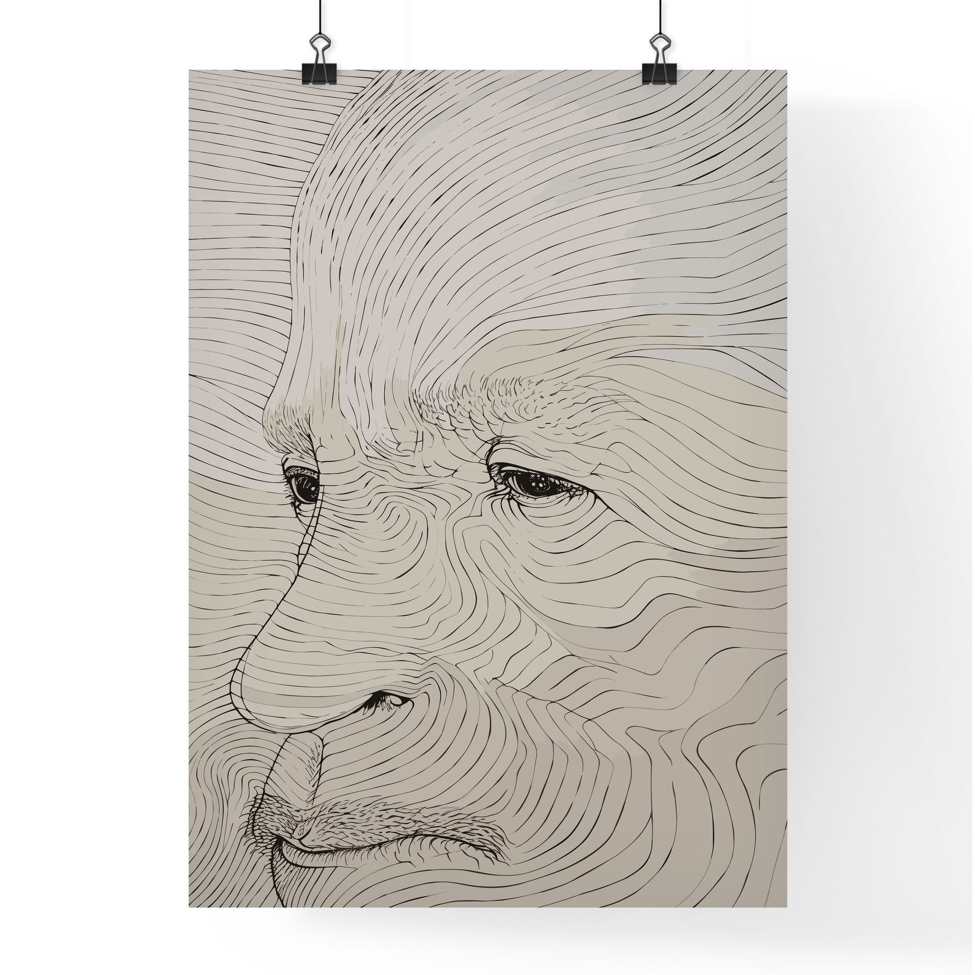 Portrait Of Albert Einstein - A Drawing Of A Man_S Face by HEBSTREIT
