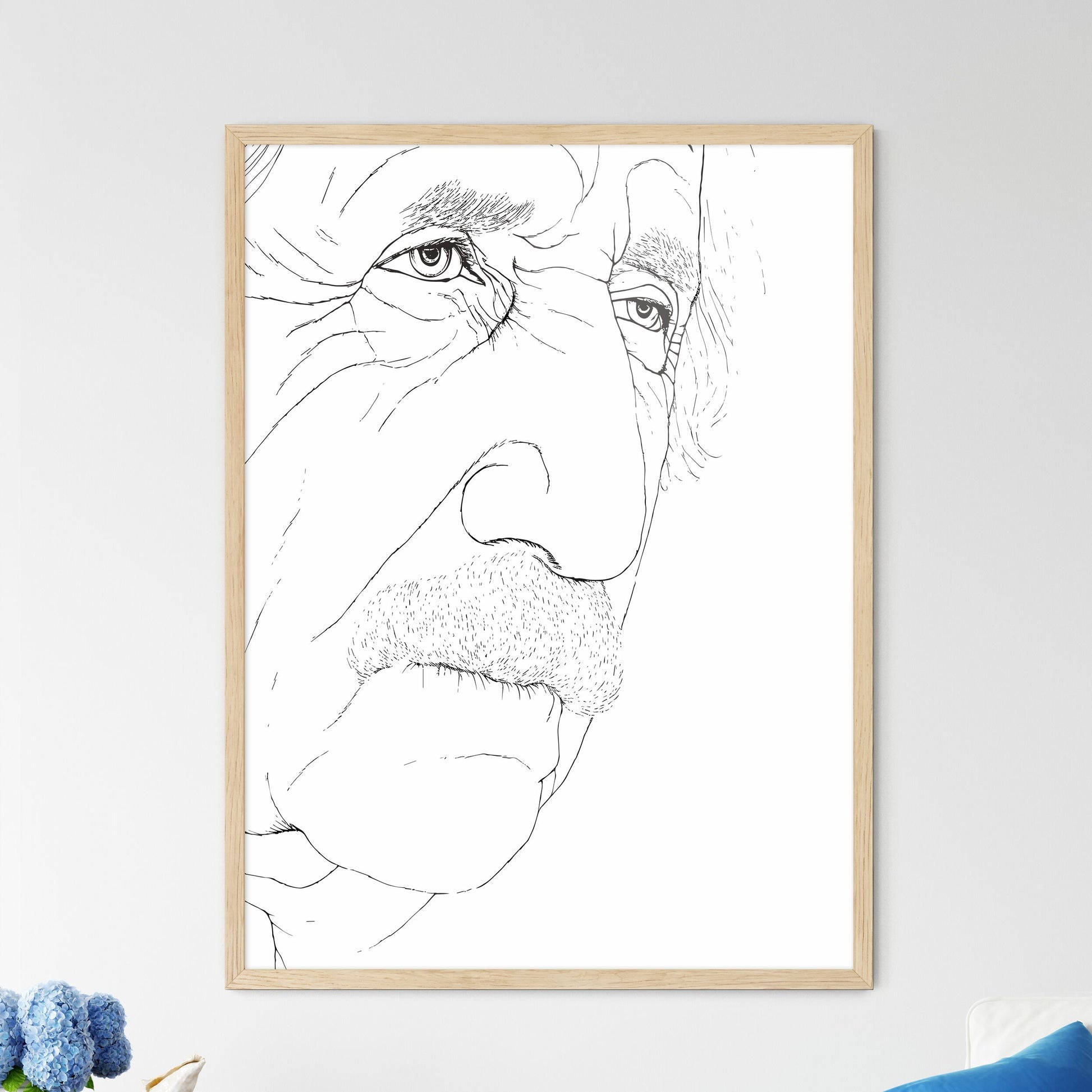 Portrait Of Albert Einstein - A Drawing Of A Man'S Face Default Title