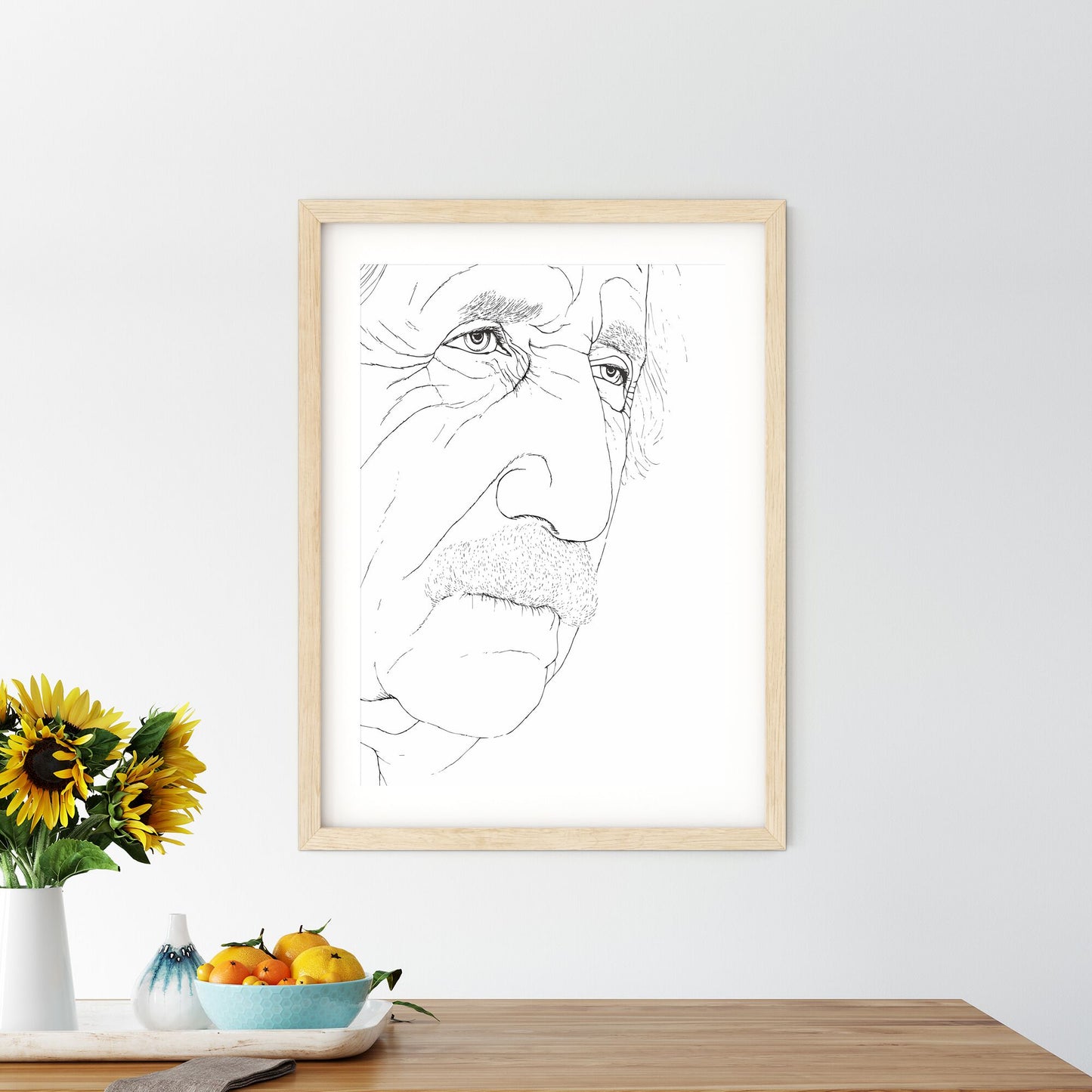 Portrait Of Albert Einstein - A Drawing Of A Man'S Face Default Title