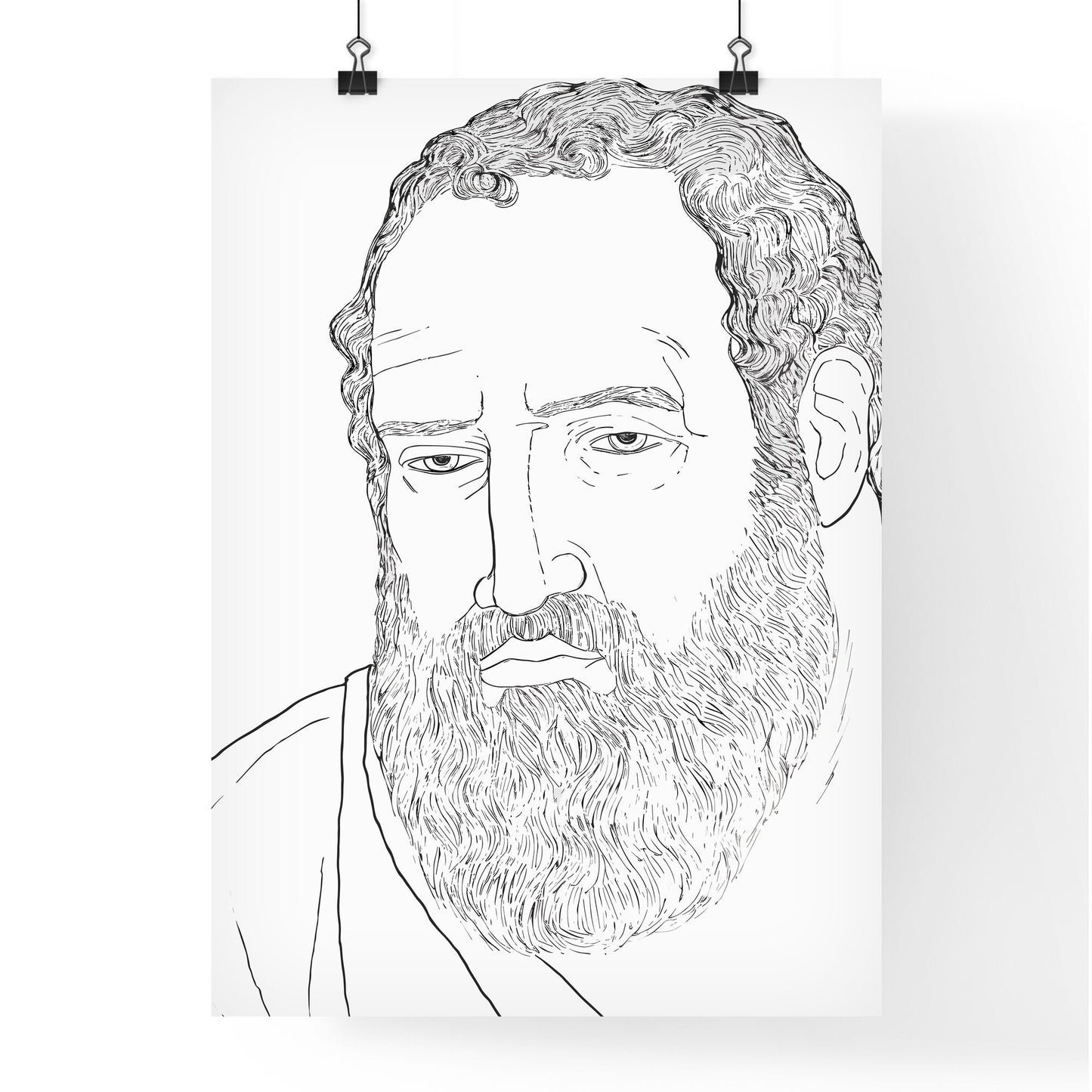 Portrait Of Aristoteles - A Drawing Of A Man With A Beard Default Title