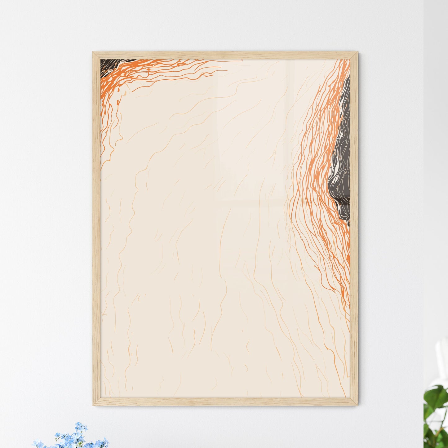 Abstract Art Poster - A White And  - Framed Art Print