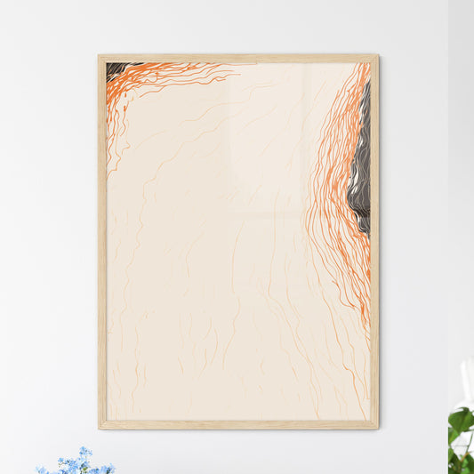 Abstract Art Poster - A White And  - Framed Art Print