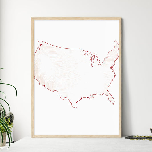 America Love - Heart Shape  - Framed Art Print