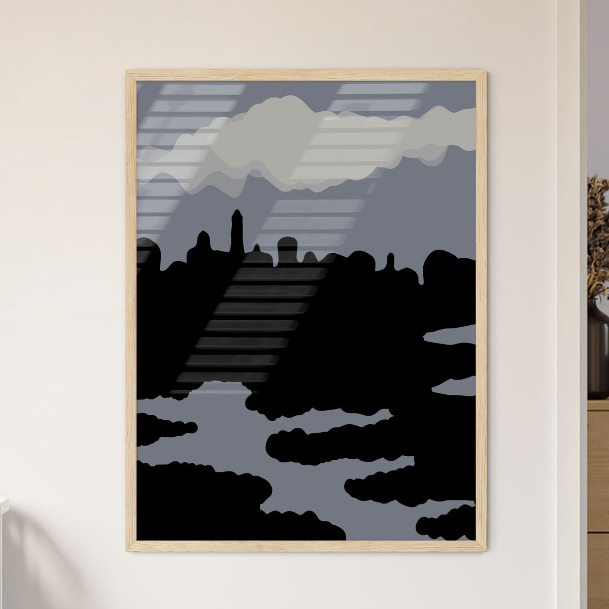 Amsterdam City Scene - A Silhouette - Framed Art Print