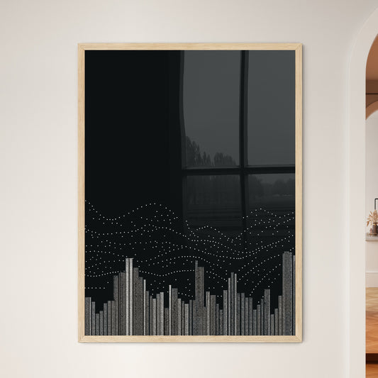 Bangkok Thailand Skyline - A City Skyline With Dots Framed Art
