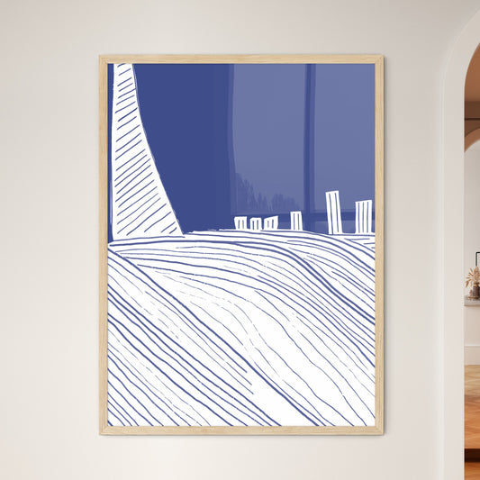 Boston Pier And Skyline - A Drawing Of - Framed Art Print