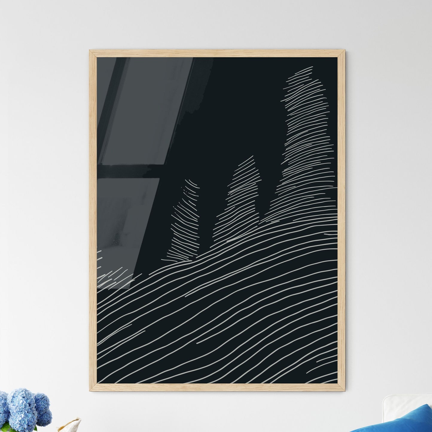 Boston Skyline - A Black And  - Framed Art Print