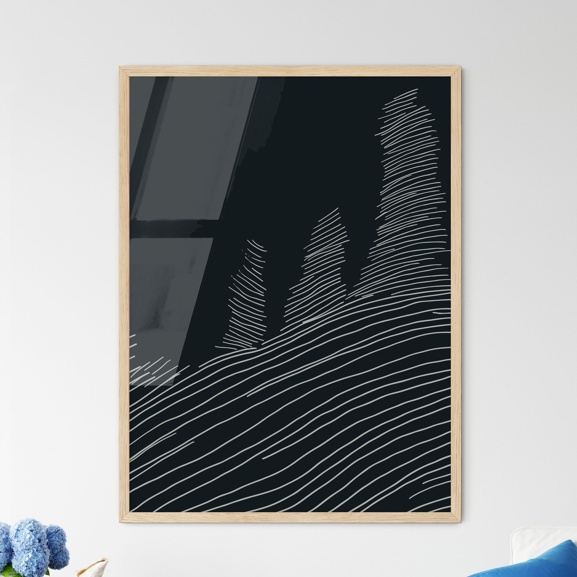 Boston Skyline - A Black And  - Framed Art Print