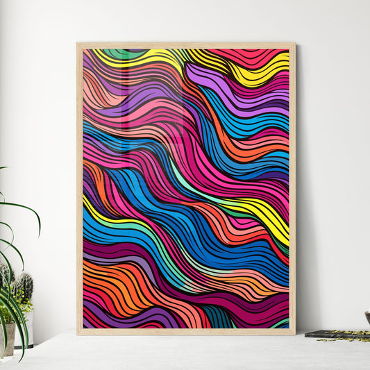 Colorful Waves - A Colorful P - Framed Art Print