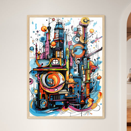 Exploring The City - A Colorful Art Piece Of Artwork Framed Art