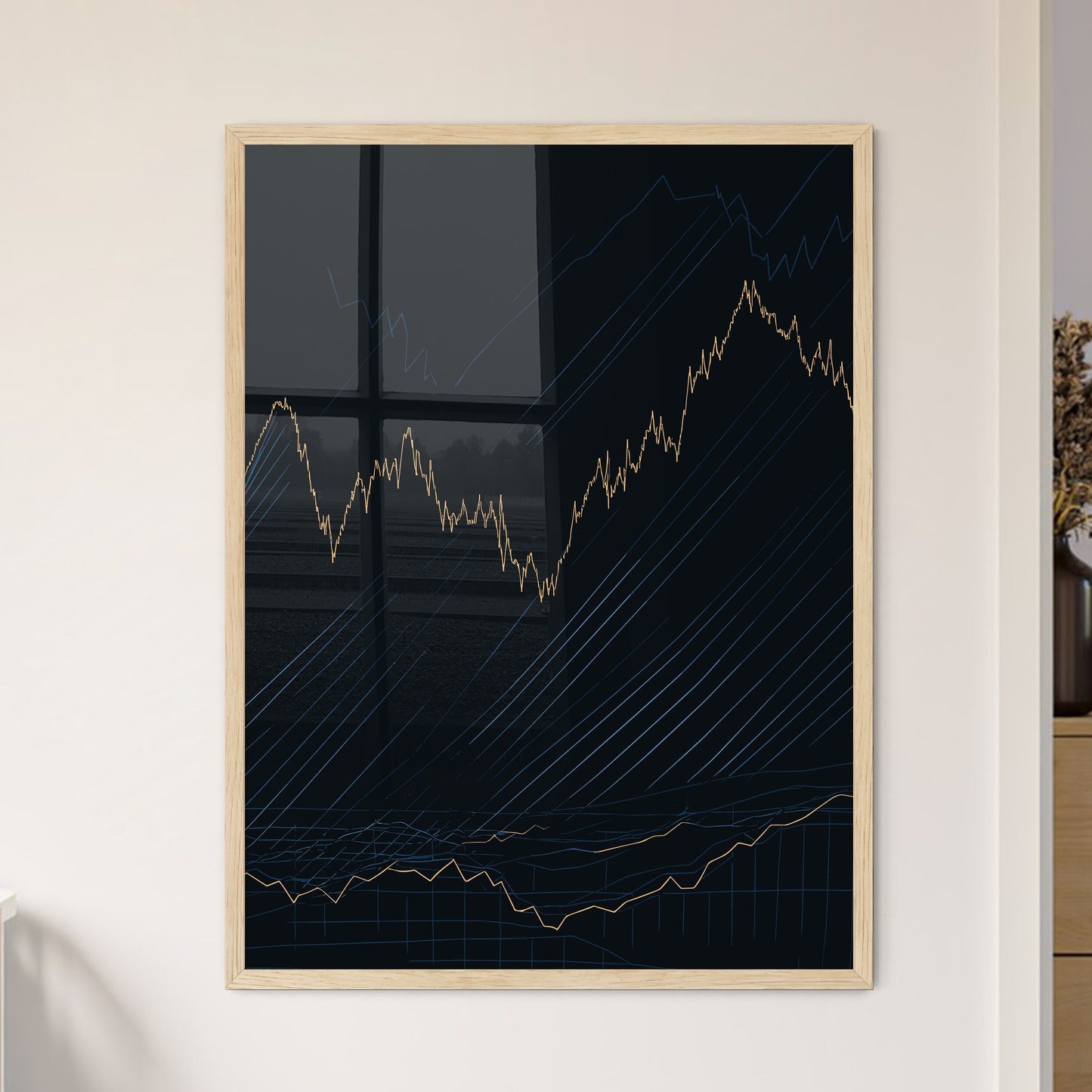Financial Charts Poster - A Graph Of S - Framed Art Print