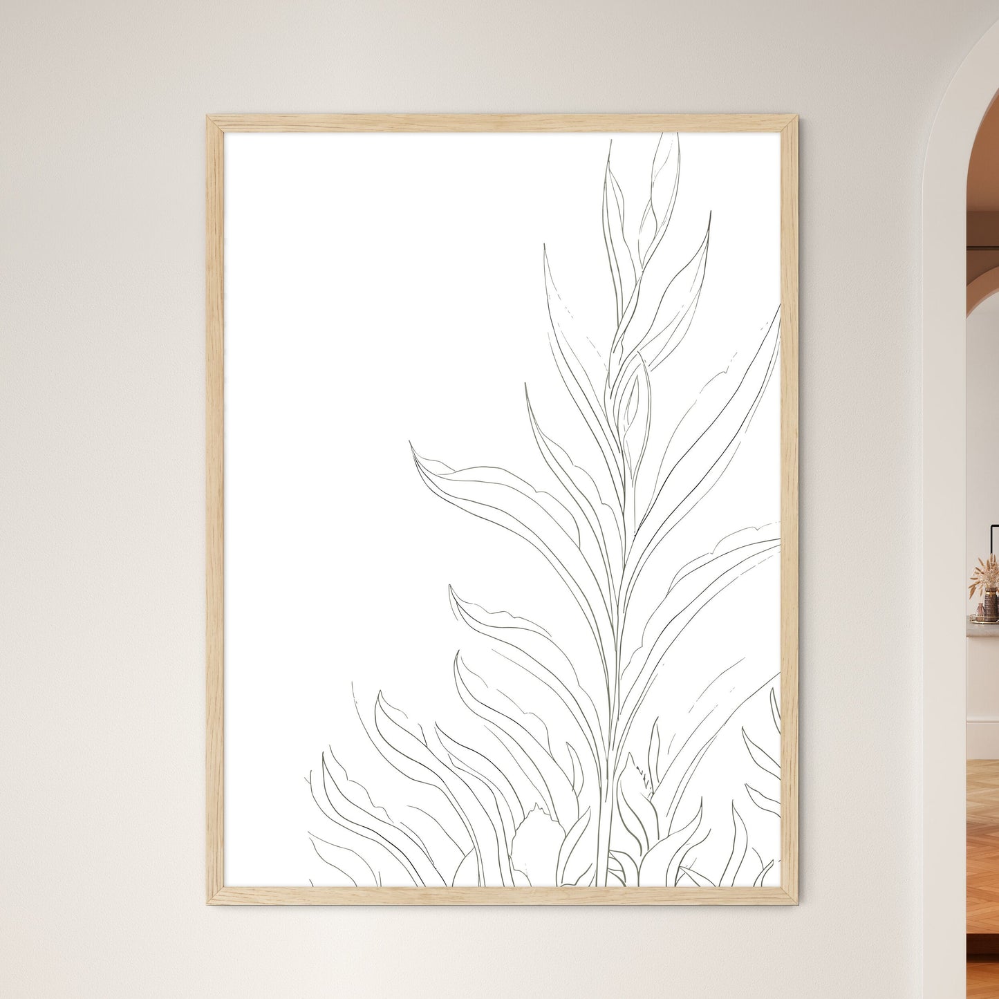 Growing Plant - A Drawing Of - Framed Art Print