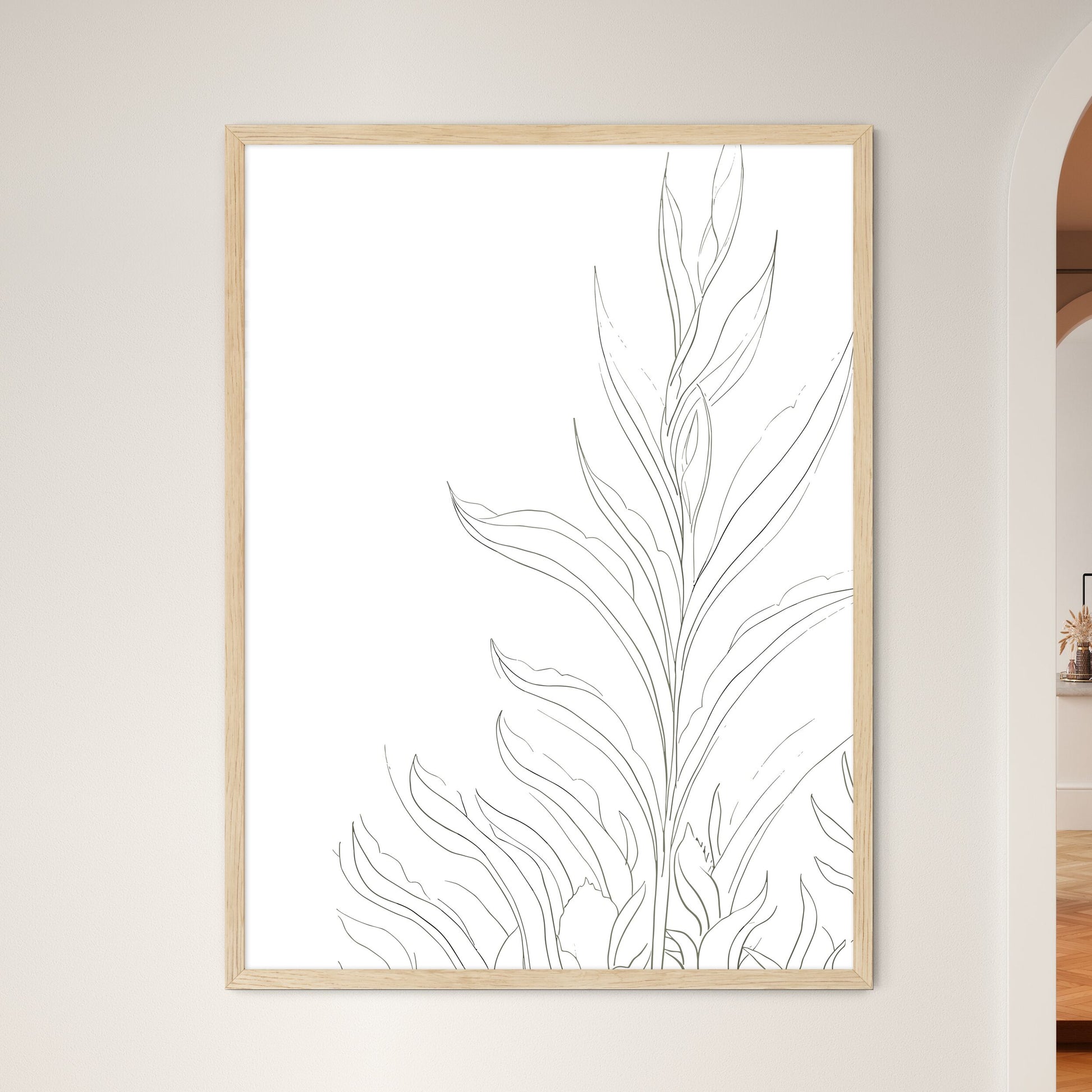Growing Plant - A Drawing Of - Framed Art Print