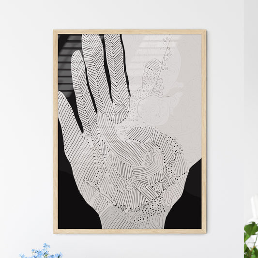 Hamsa Hands Poster - A Hand Drawn - Framed Art Print