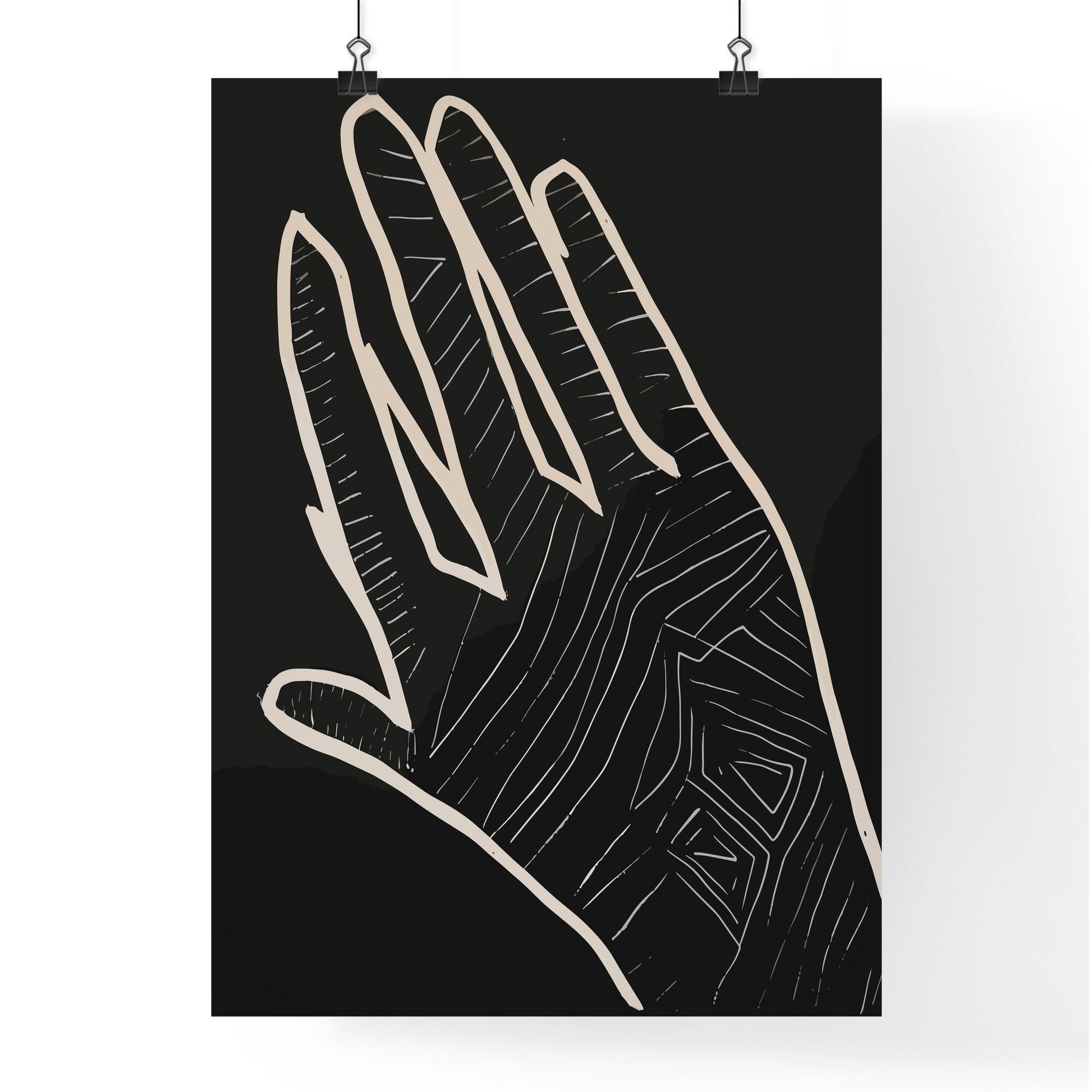 Hands - A Hand Drawn On A Black Background Default Title