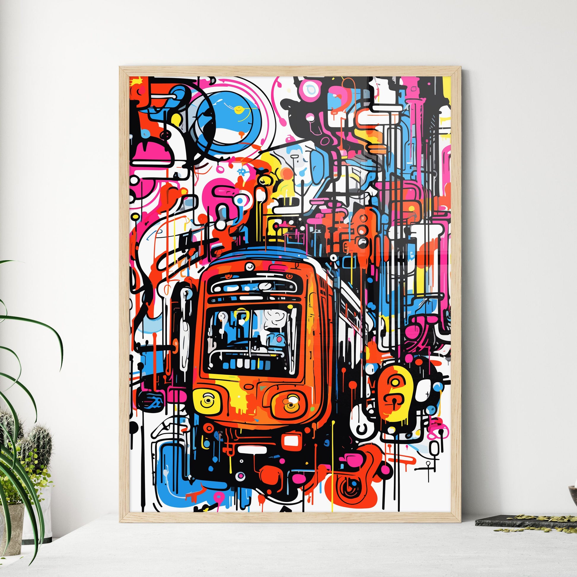 In The Subway Train - A Colorful A - Framed Art Print