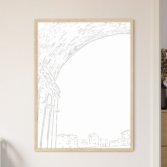 Italy - A Drawing Of A Building With Arches Default Title