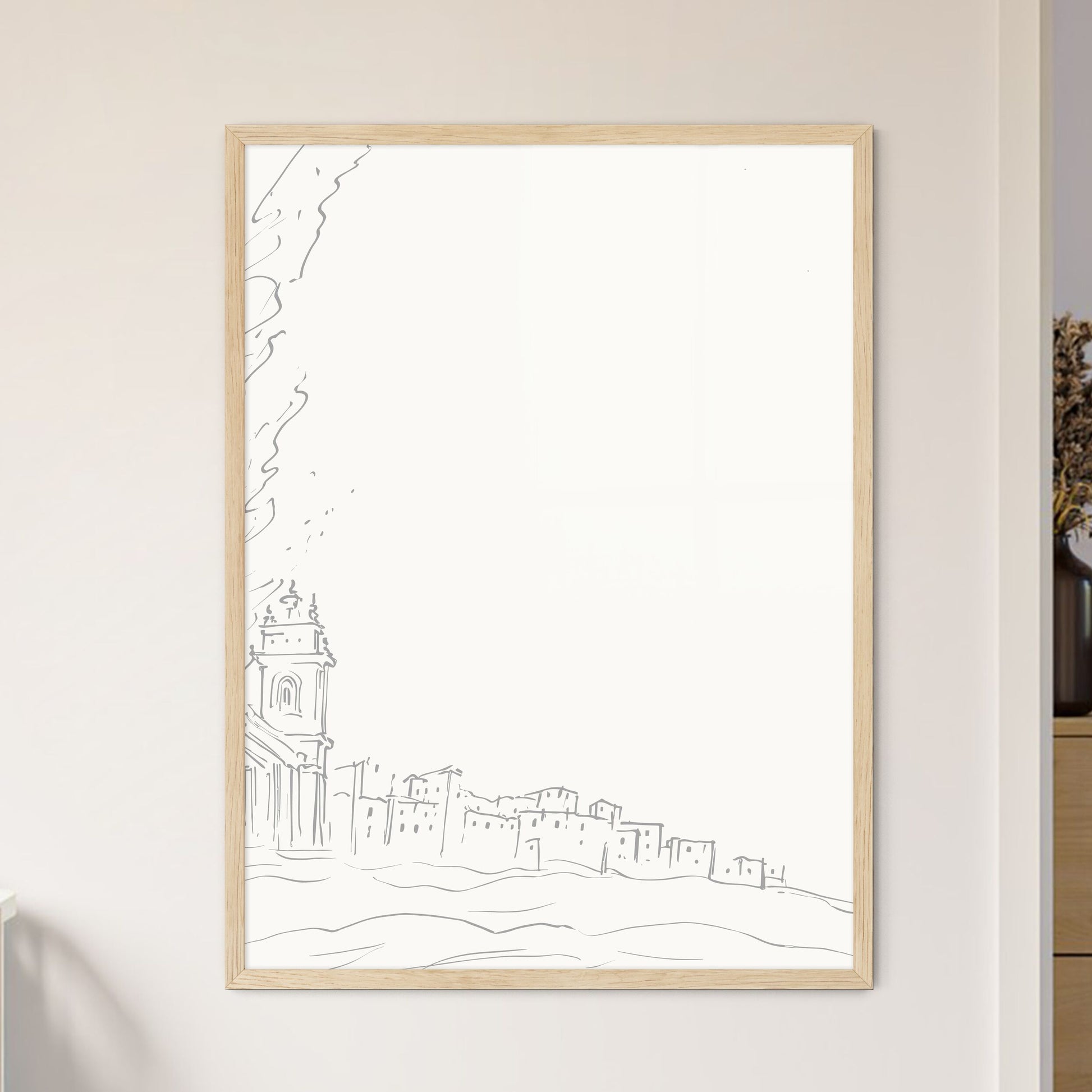 Italy - A Drawing Of A Building And A Smokestack Default Title