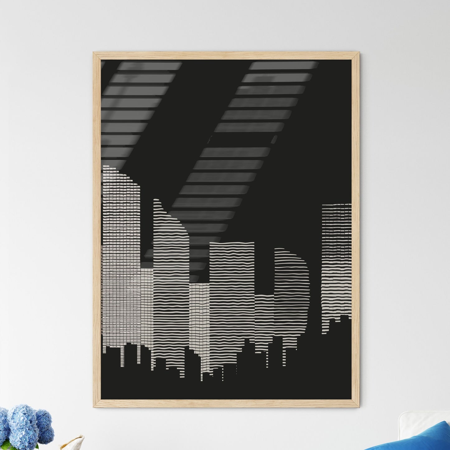Miami Skyline - A City Skyline With Many Skyscrapers Framed Art