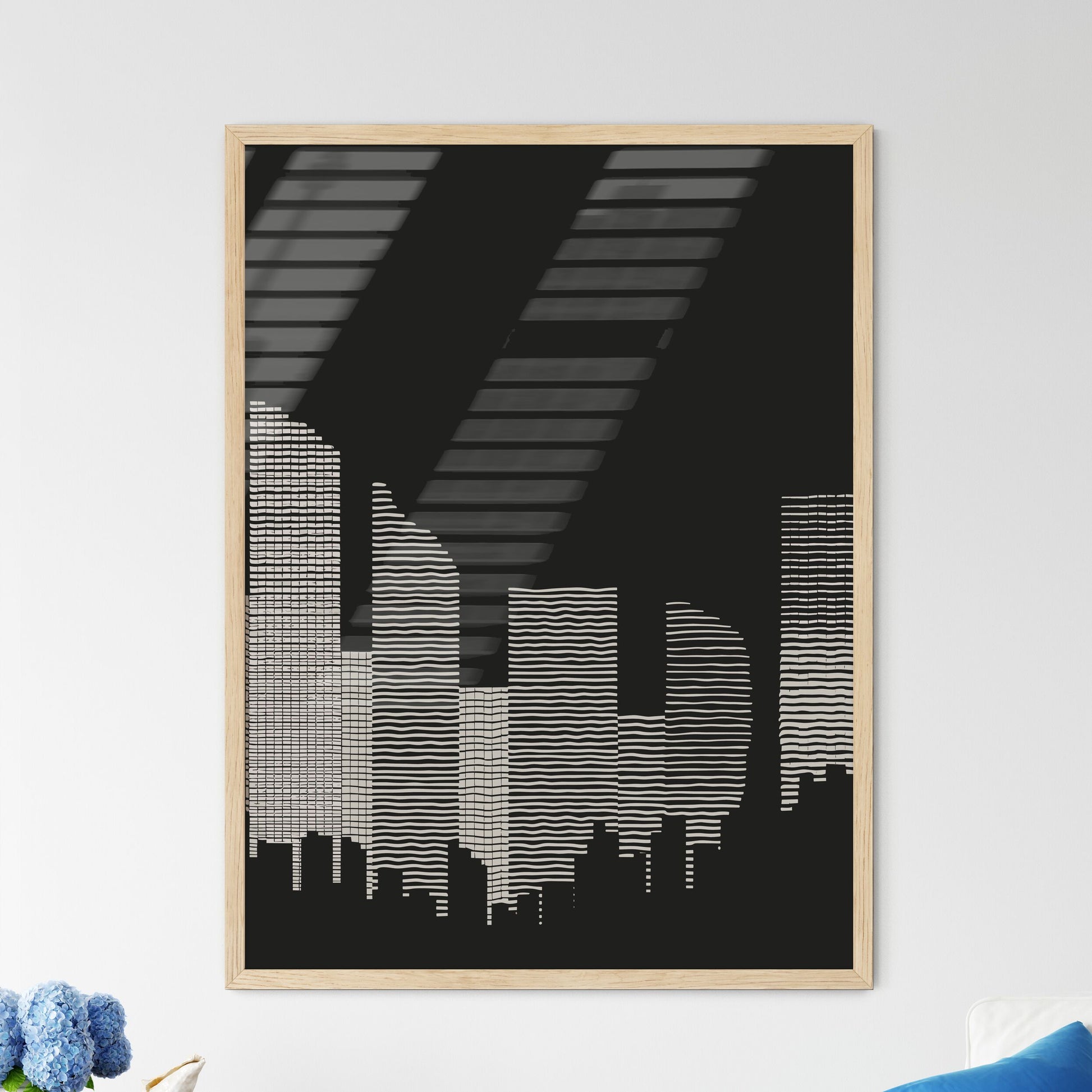 Miami Skyline - A City Skyline With Many Skyscrapers Framed Art