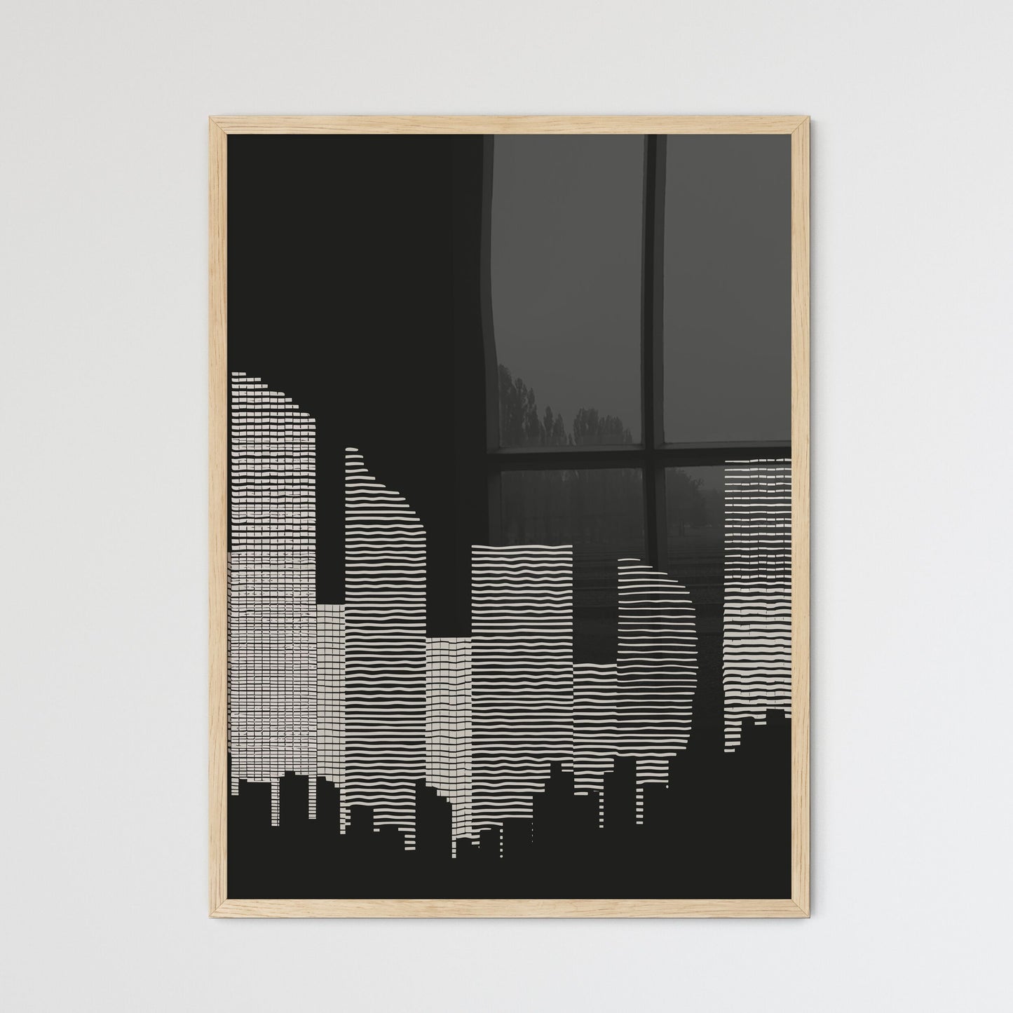 Miami Skyline - A City Skyline With Many Skyscrapers Framed Art