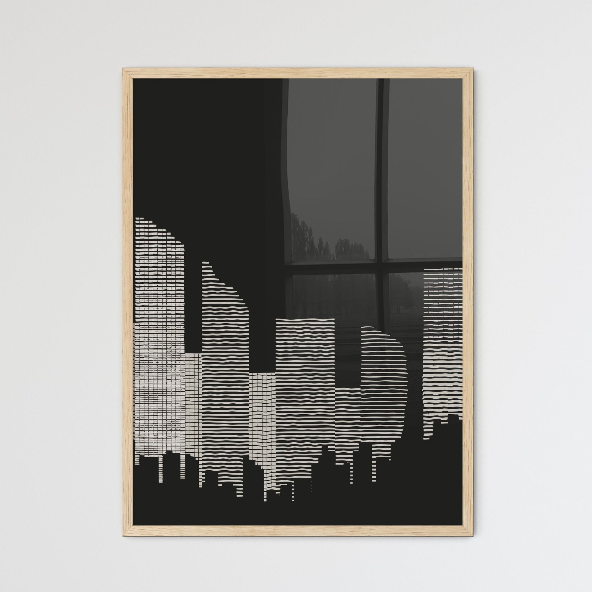 Miami Skyline - A City Skyline With Many Skyscrapers Framed Art