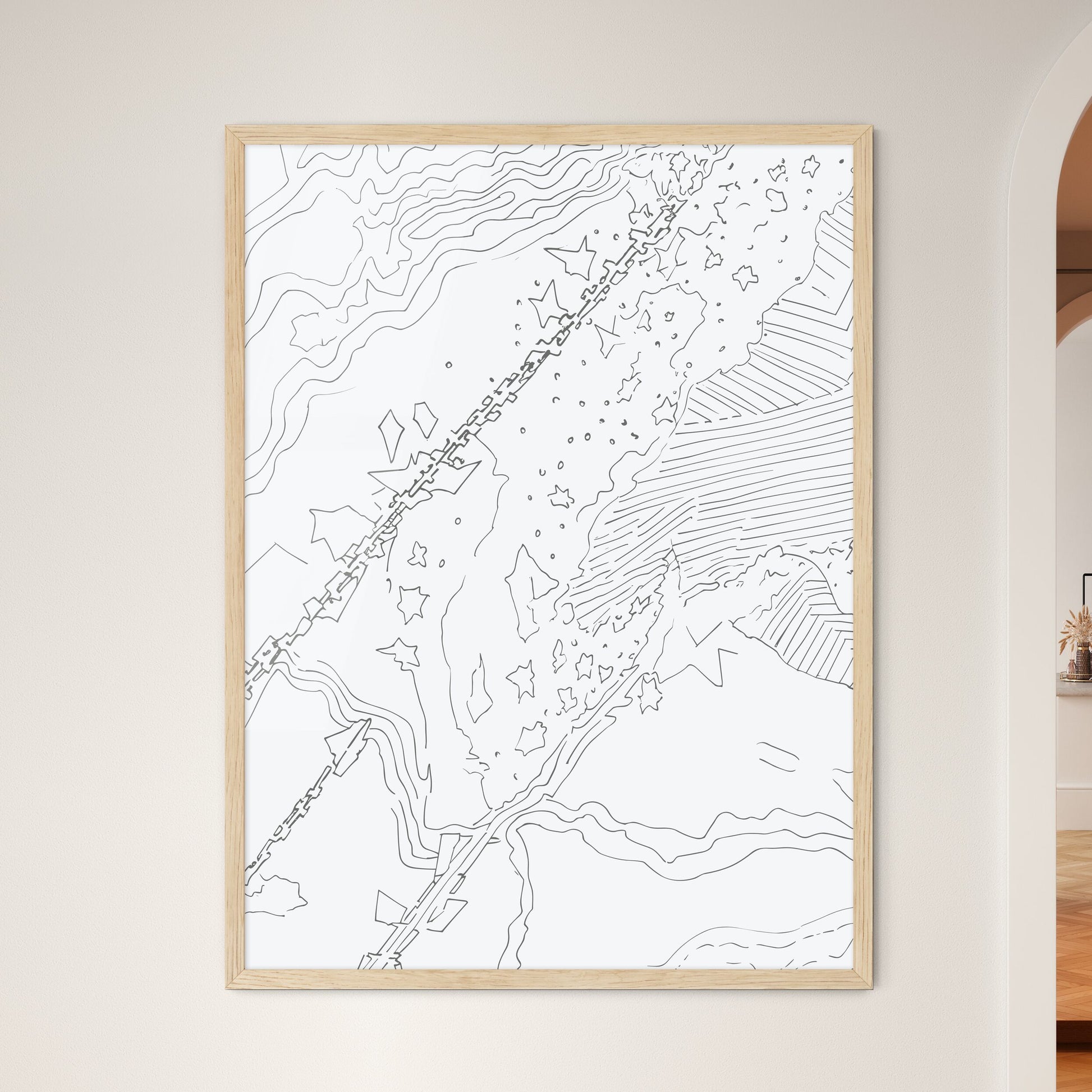 My Travel - A Map Of A M - Framed Art Print
