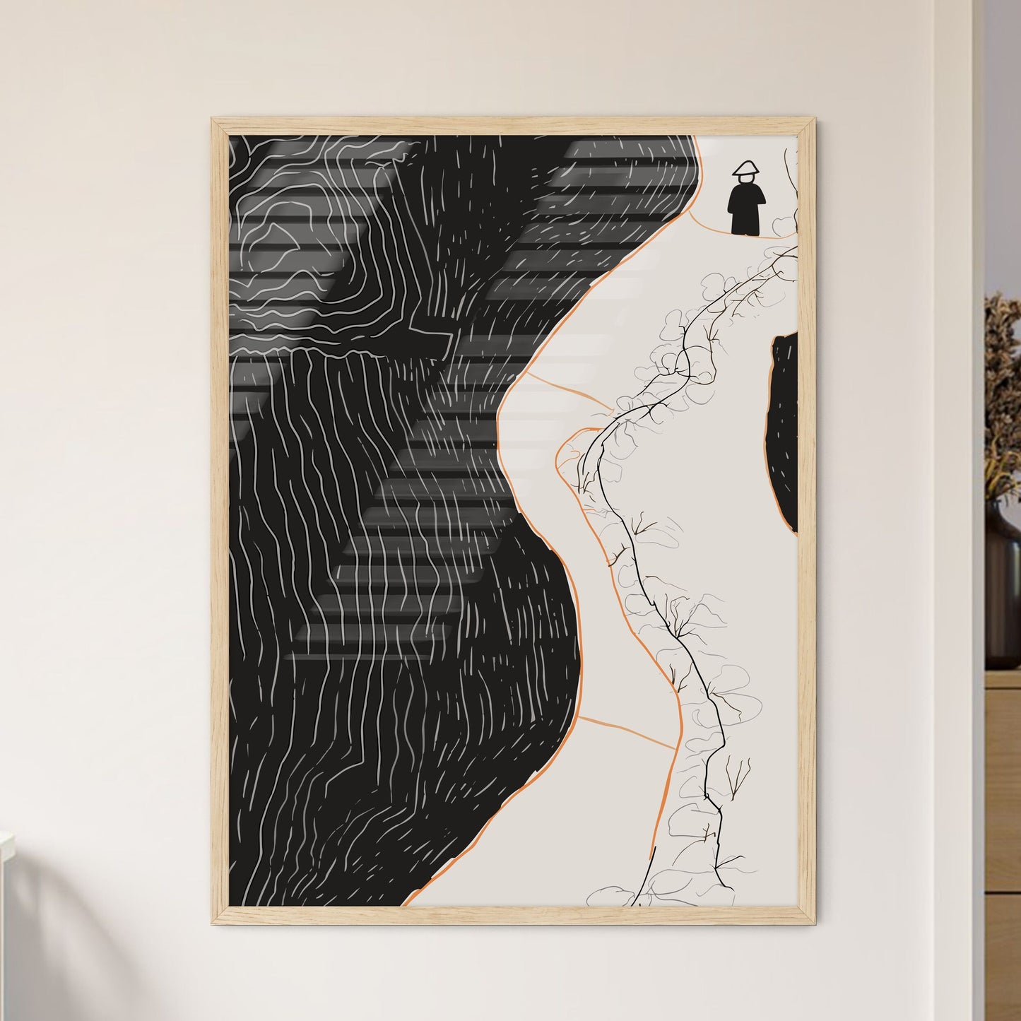 My Travel - A Black And  - Framed Art Print