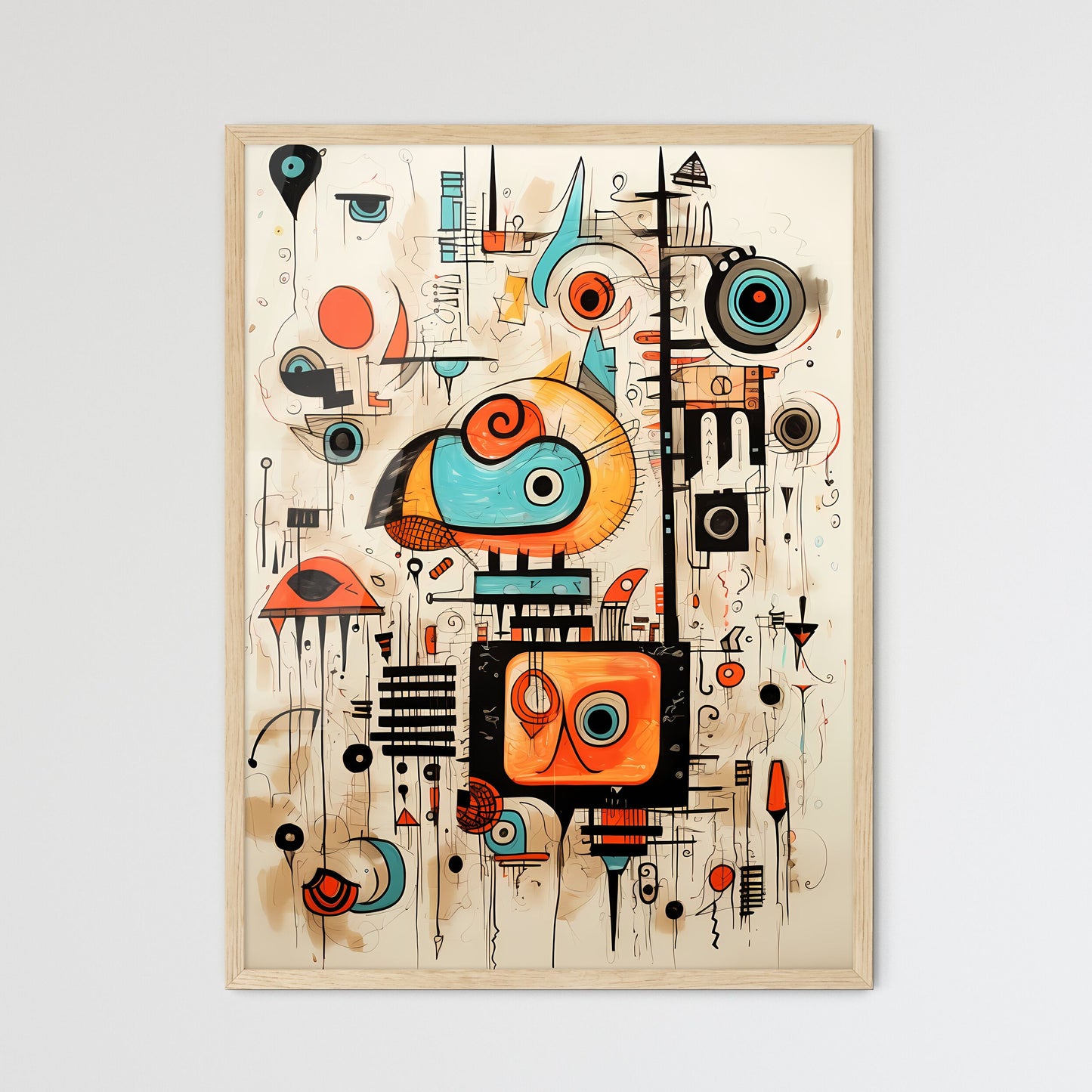 Rough Charcoal Sketch On Old Paper  Wall Art