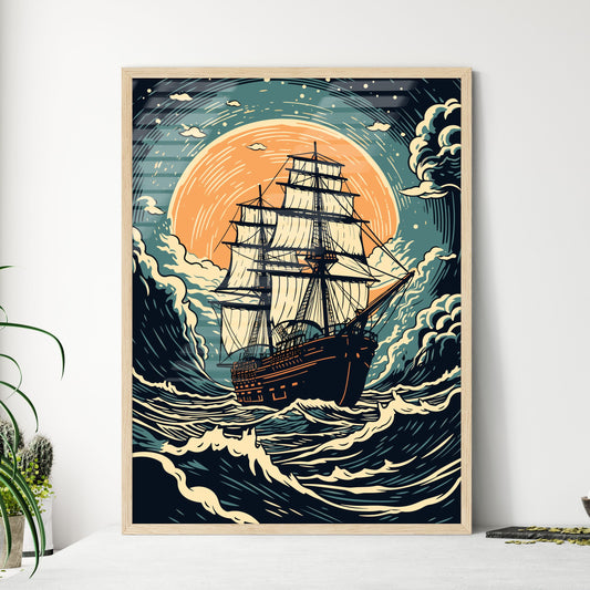 Ship Poster - A Ship In The Sea Default Title