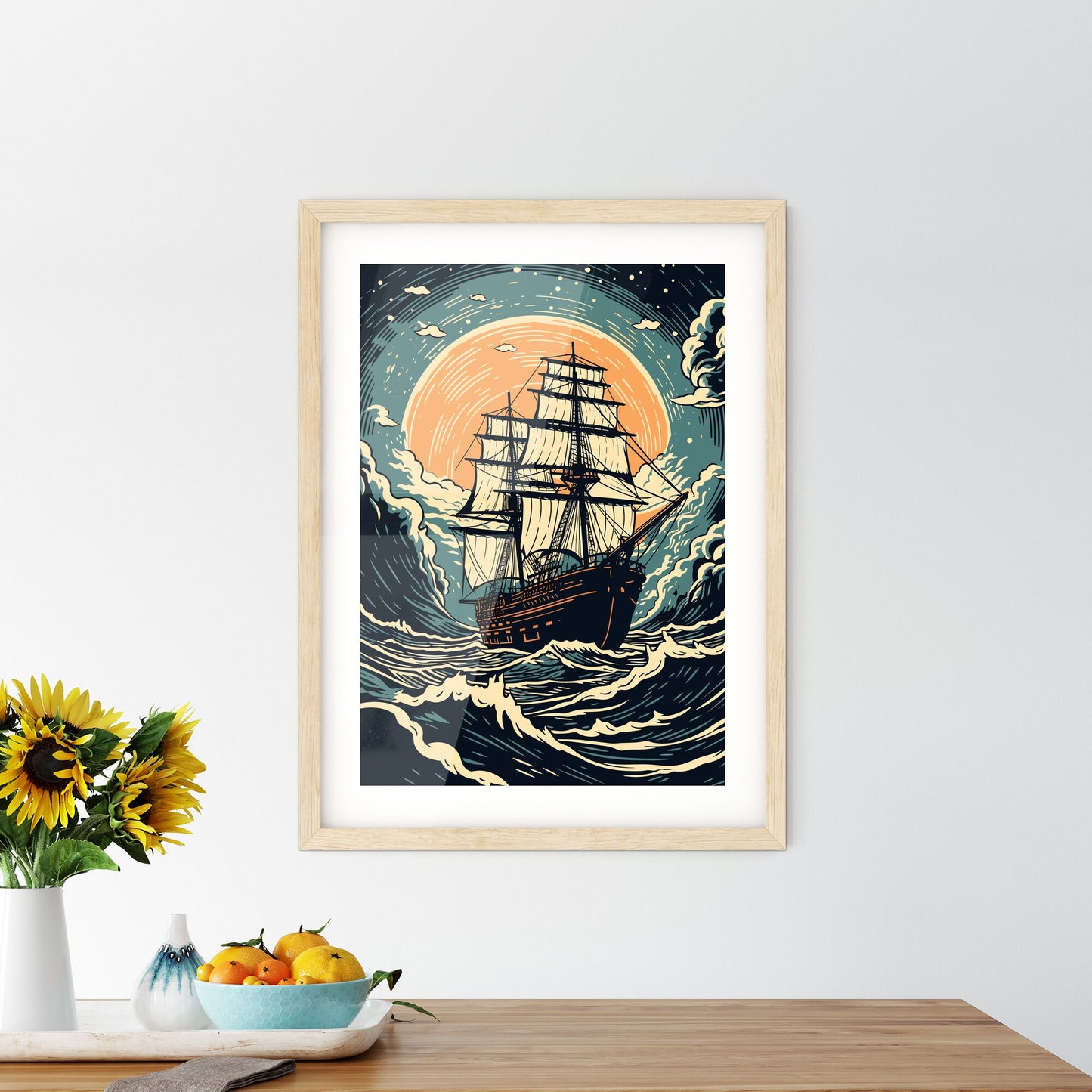 Ship Poster - A Ship In The Sea Default Title