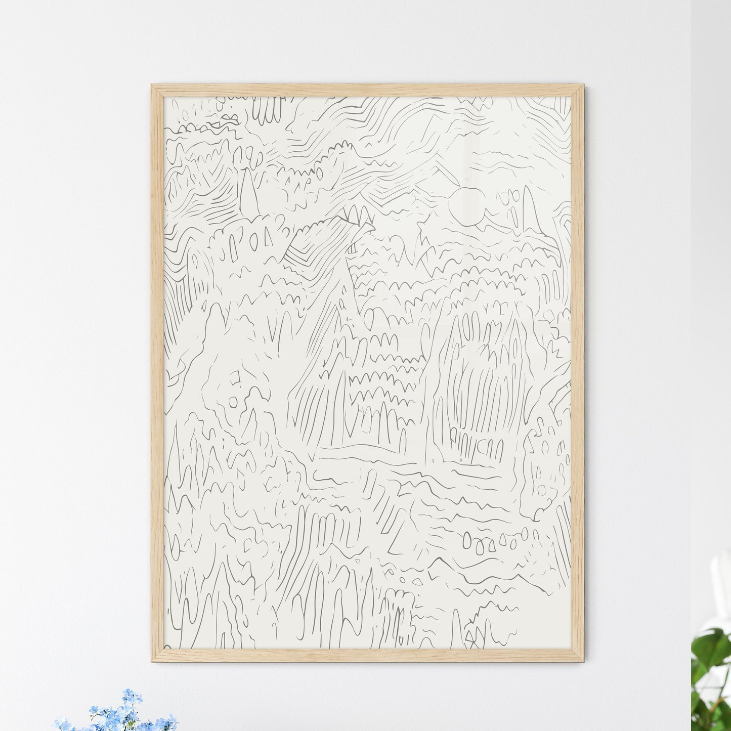 Sketchbook Abstracts - A Black And  - Framed Art Print