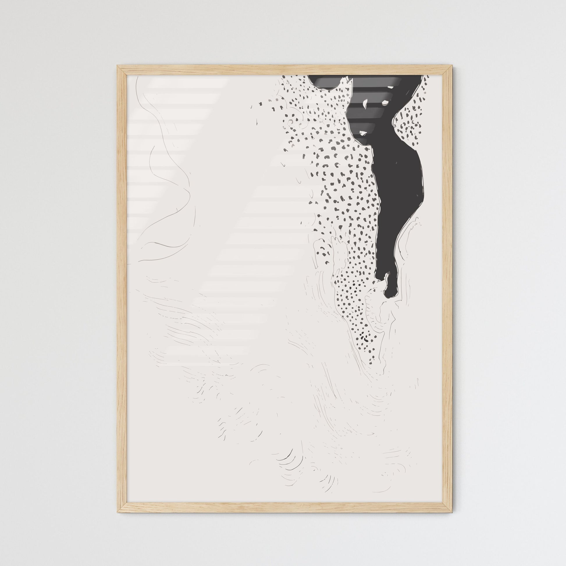 Sketchbook Abstracts - A Black And  - Framed Art Print