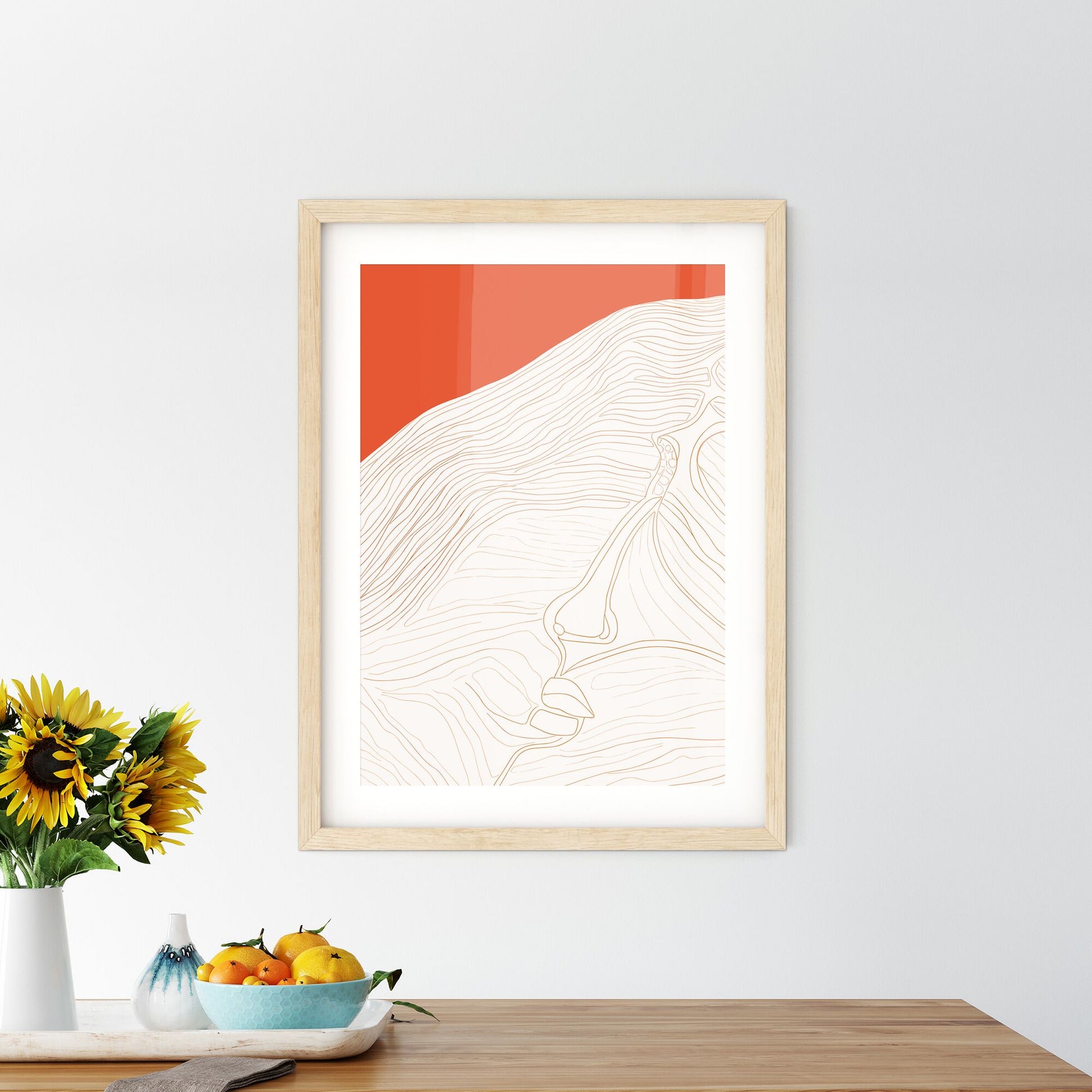 Sunrise - A White And Orange Lines On A White Surface Default Title