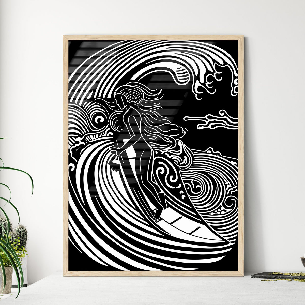 Surfing The Waves  Wall Art
