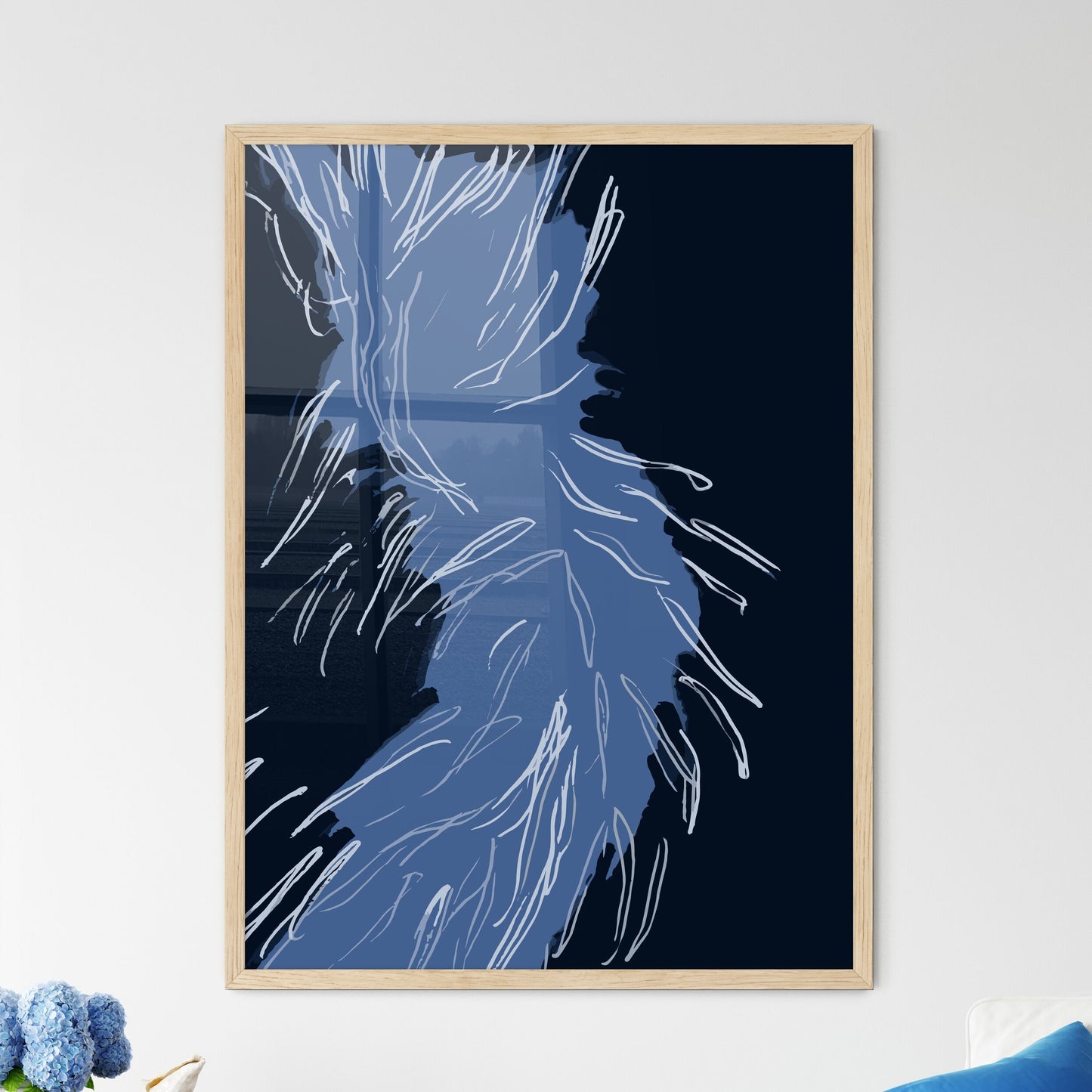 Tornado And Storm - A Blue And W - Framed Art Print