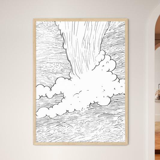 Tornado And Storm - A Drawing Of - Framed Art Print