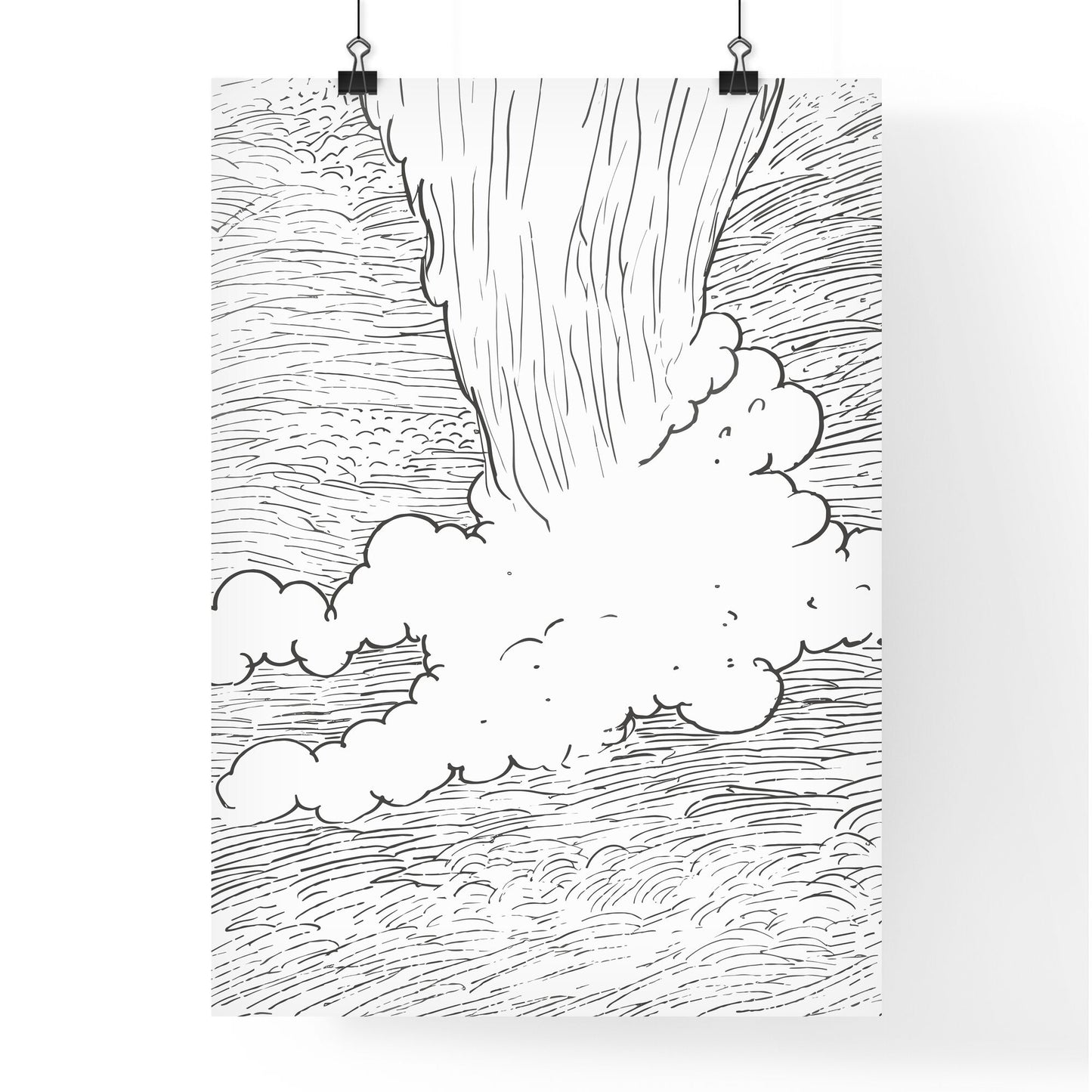 Tornado And Storm - A Drawing Of Poster