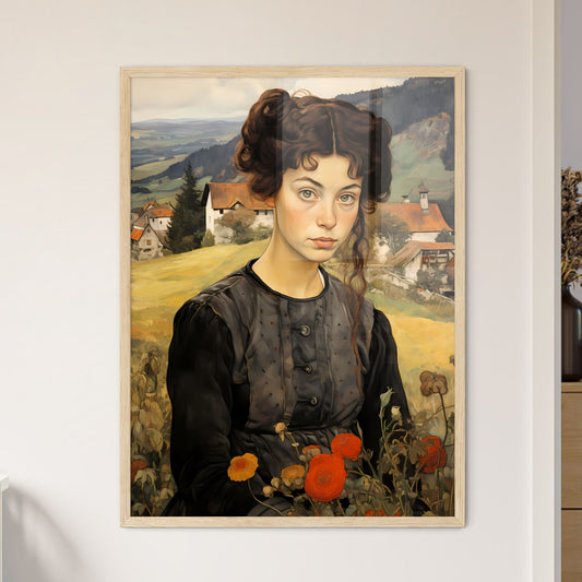 Travel Poster For The Rolling Hills - A Woma - Framed Art Print