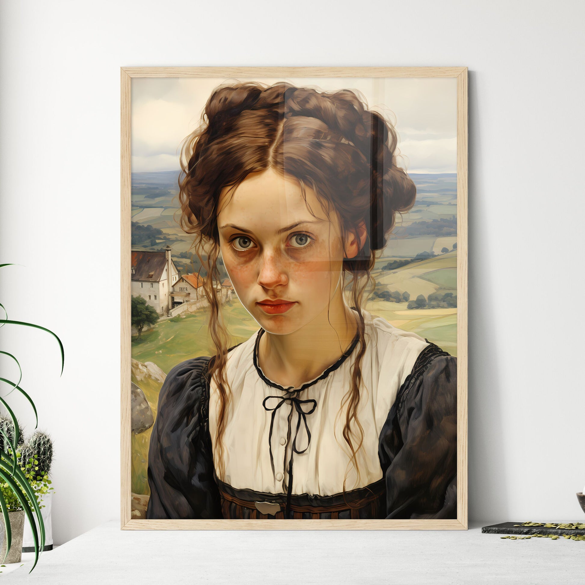 Travel Poster For The Rolling Hills - A Woma - Framed Art Print