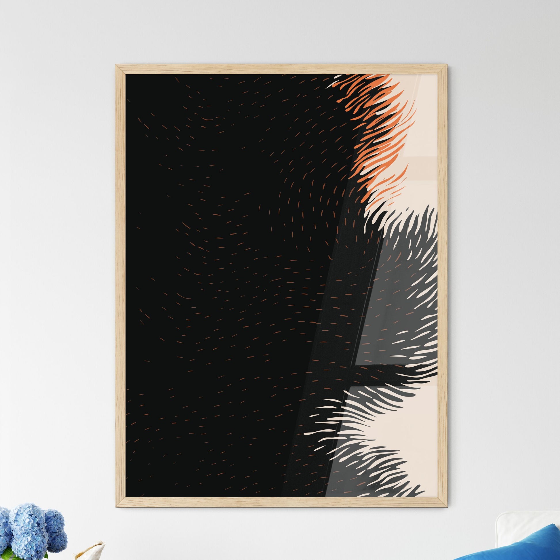 Urban Life Scene In New York - A Black And  - Framed Art Print