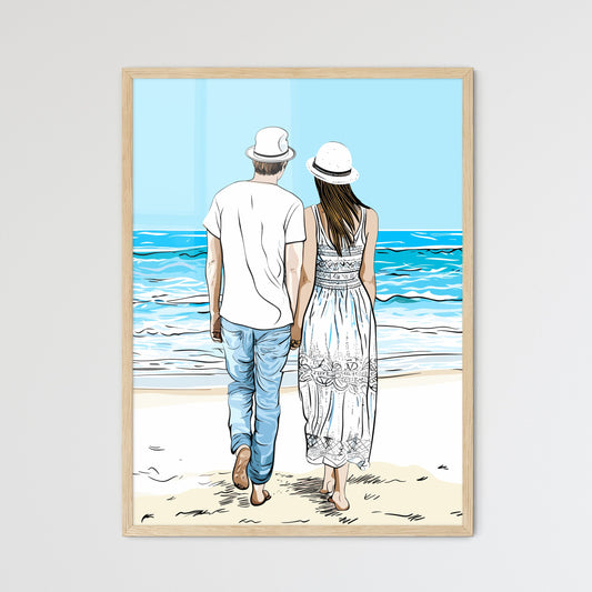 Beach Holidays For Romantic Young Couple - A - Framed Art Print