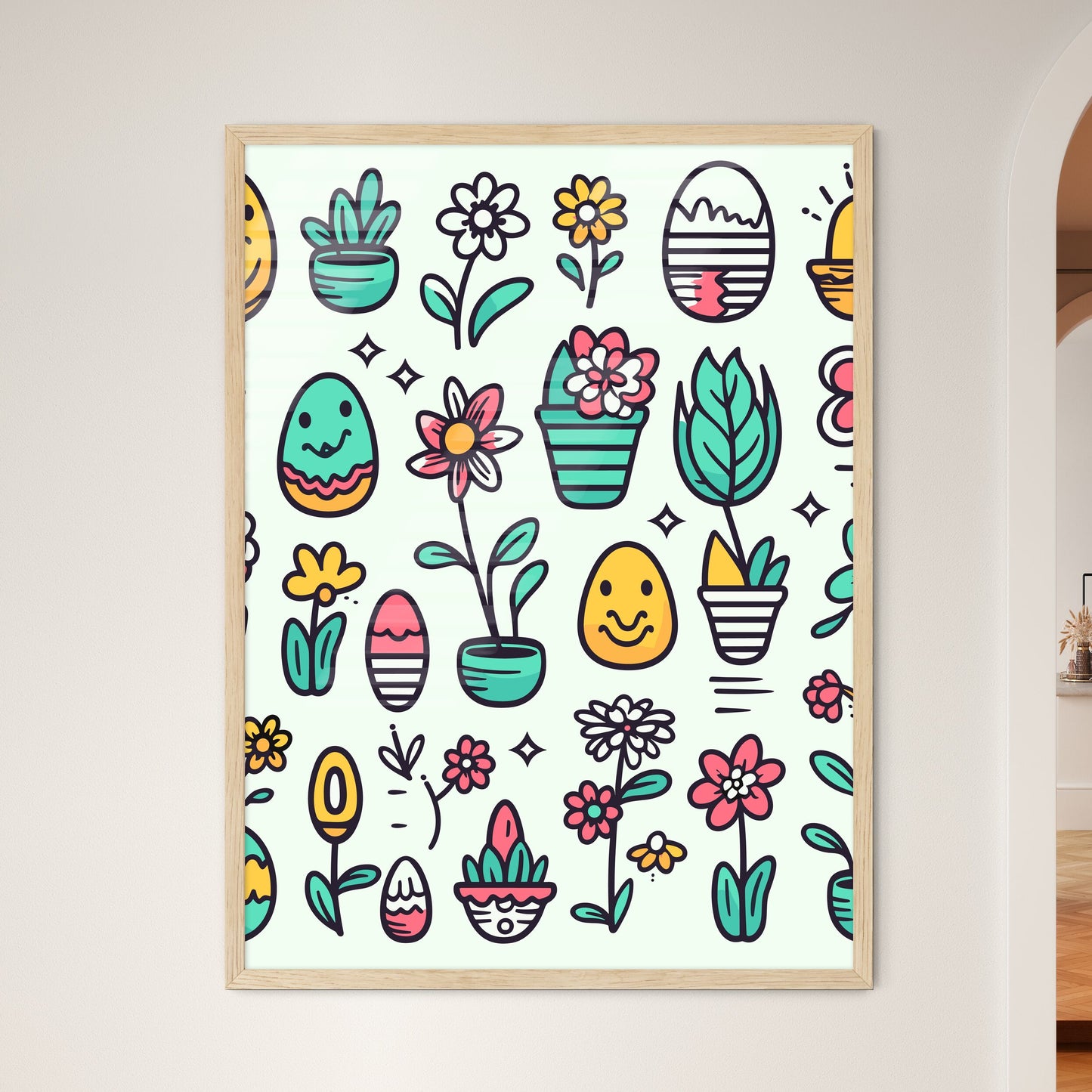 Collection Of Easter Icons And Design Elements  Wall Art