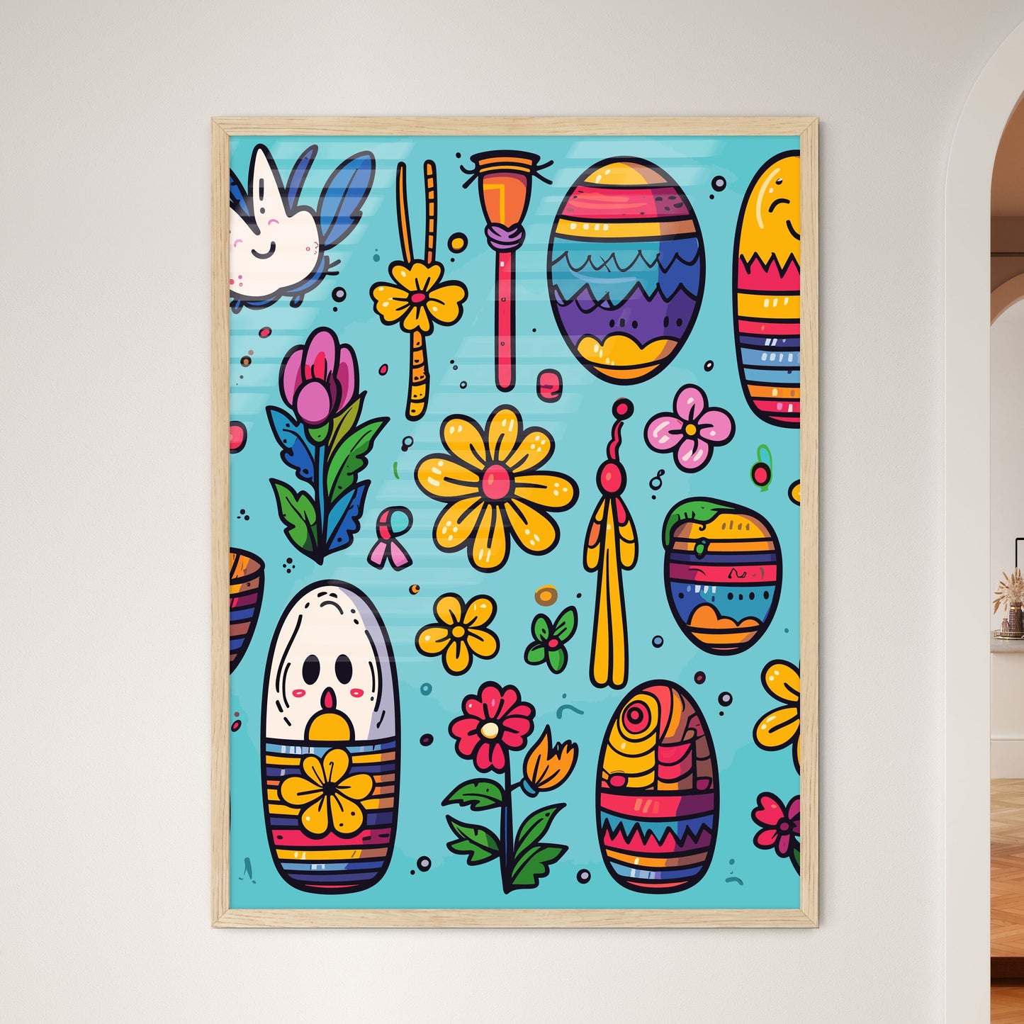 Collection Of Easter Icons And Design Elements  Wall Art