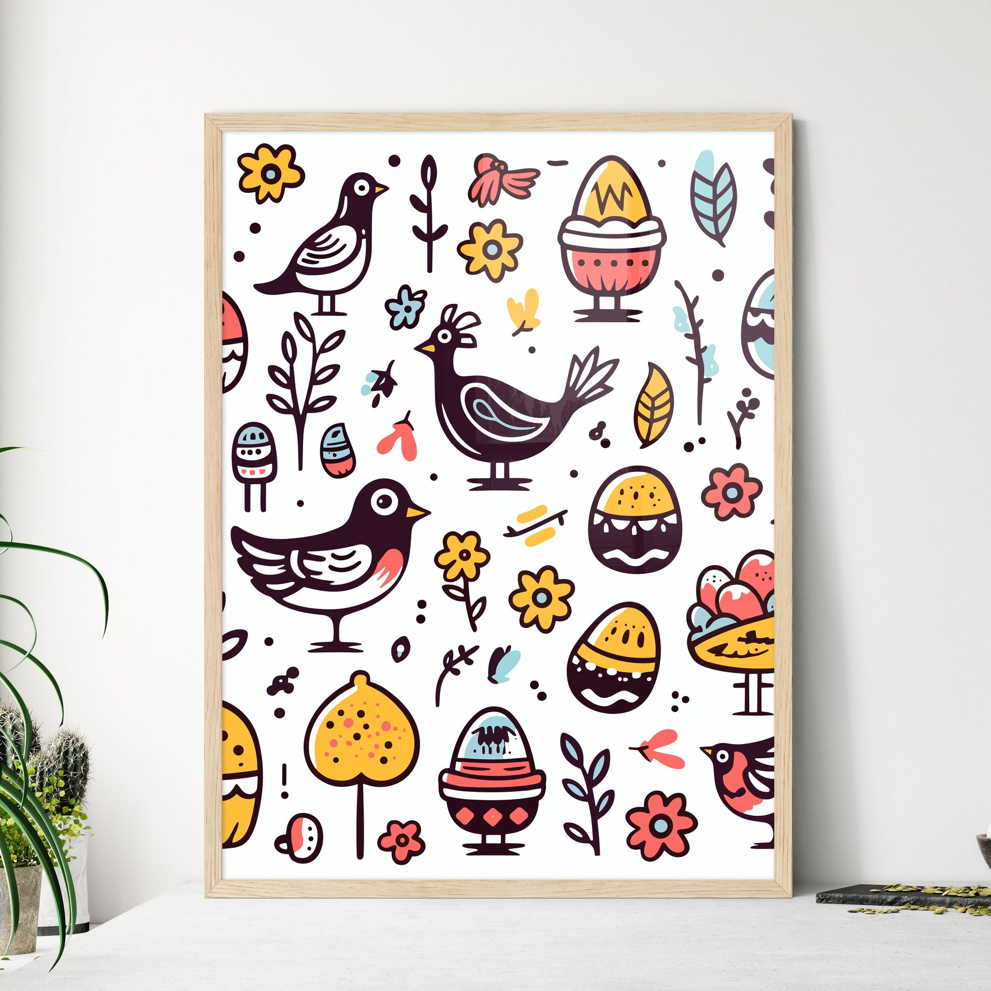 Collection Of Easter Icons And Design Elements  Wall Art