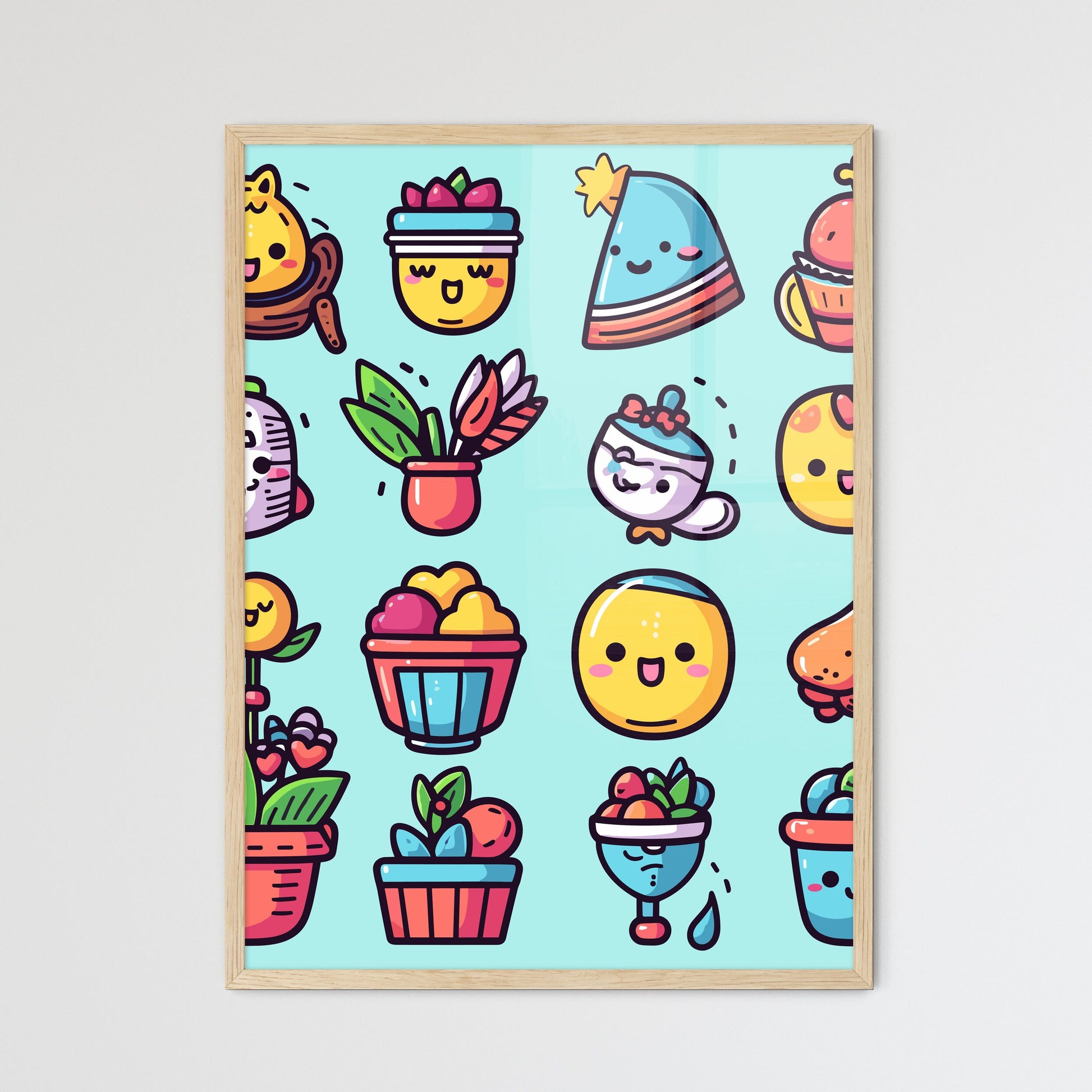 Colorful Easter Icons  Wall Art